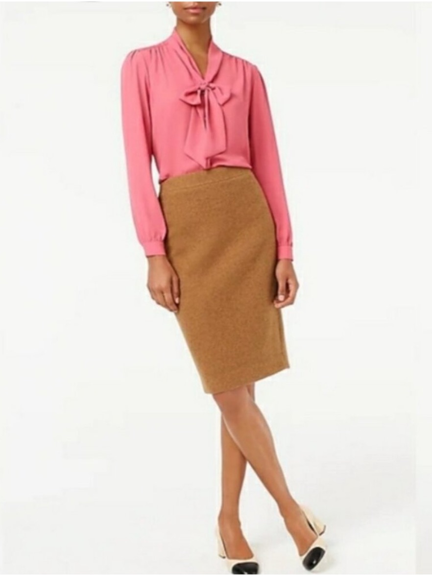 J. Crew | No. 2 Pencil Wool Camel Knee Length Skirt 12